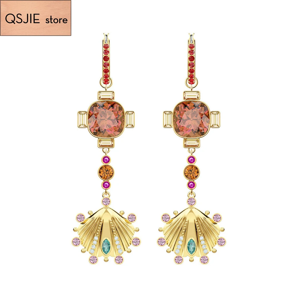 

QSJIE High quality SWA new beach style shiny shell lady Earrings Charming fashion jewelry