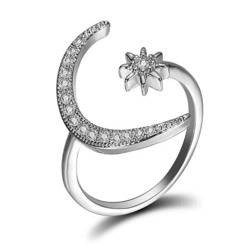 Женское кольцо с фианитом ZOSHI золотистого или розового золота подвеской в форме