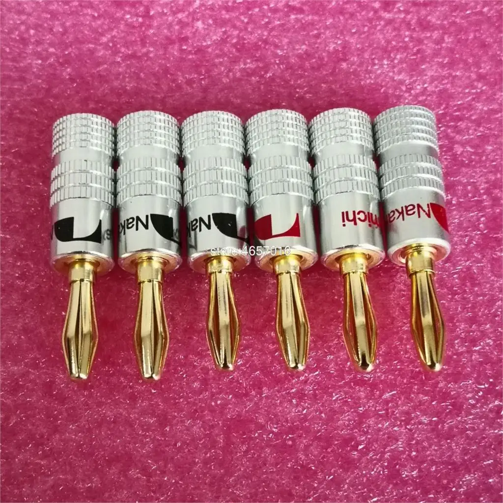 Новый Тип 4 мм Nakamichi штекер банана для видео 24 К позолоченный динамик медный