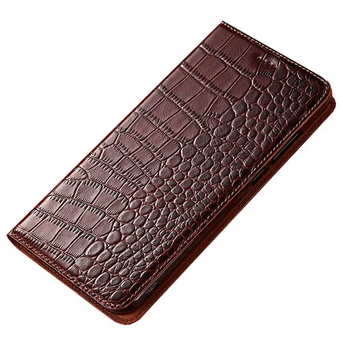 dark brown Чехол для TP-Link Neffos X9 C9 C9A C7 с крокодиловым узором из натуральной кожи флип-бумажник чехол для Y6 Y5 N1 C5A Y5L X1 Lite - Цвет: dark brown