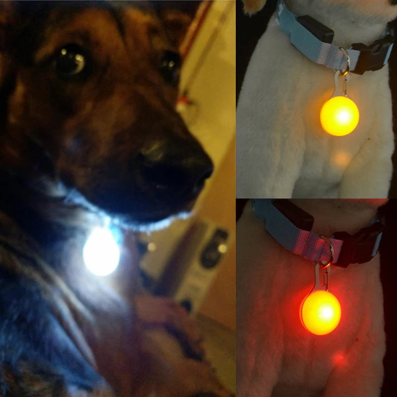 Pet Dog Cat светодиодный ночник клип-на безопасности брелок в виде ошейника подвесной светильник лампа безопасности ошейник для переноски собак