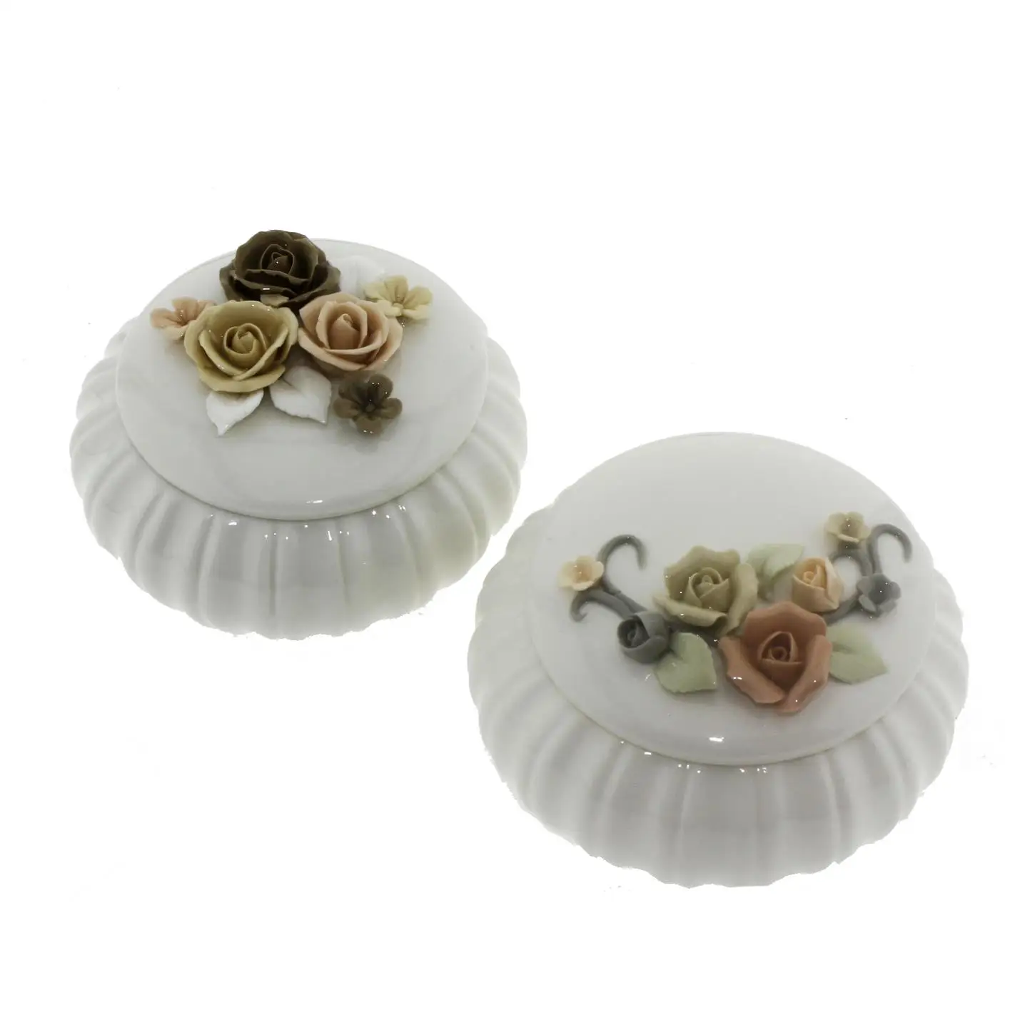 

Set of 2 7x9cm Porcelain Sugar Bowl with Flower