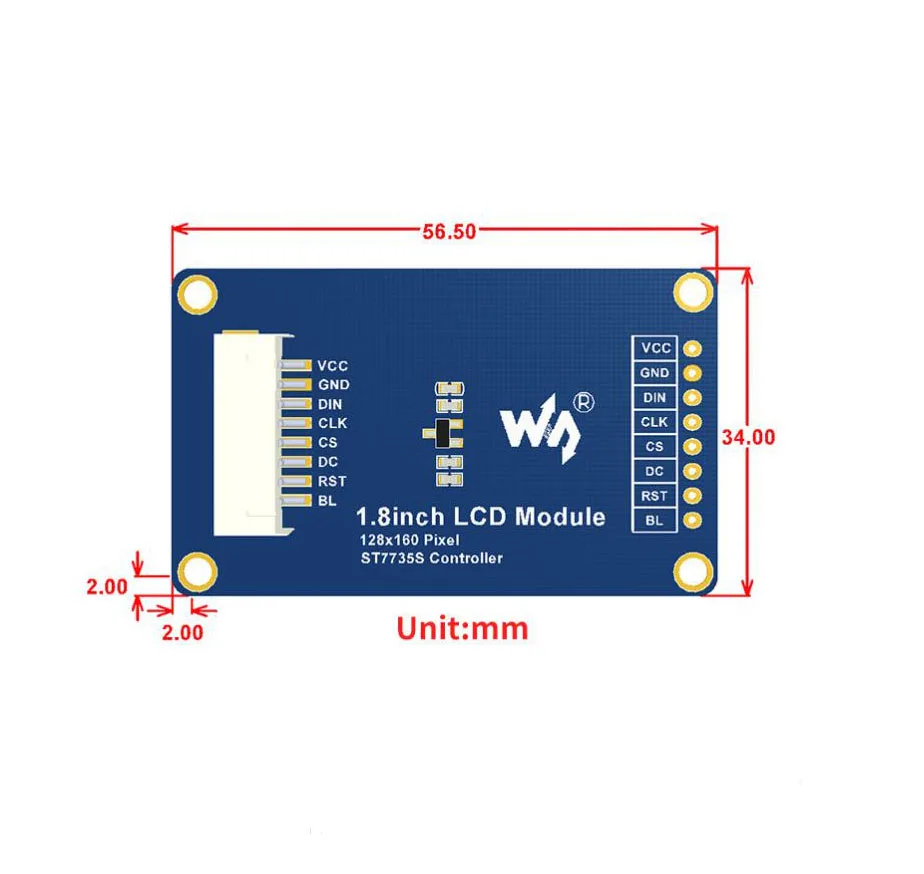 AiSpark 1 8 дюймовый модуль ЖК дисплея 128x160 пикселей SPI интерфейс светодиодный