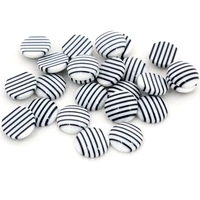 new fashion 40pcs 12mm white black colors stripe style flat back resin cabochons fit 12mm cameo base cabochons w3 33