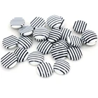 Новая мода 40 шт 12 мм белые черные цвета в полоску стильные плоские задние кабошоны из смолы подходят 12 мм Камея База Cabochons-W3-33