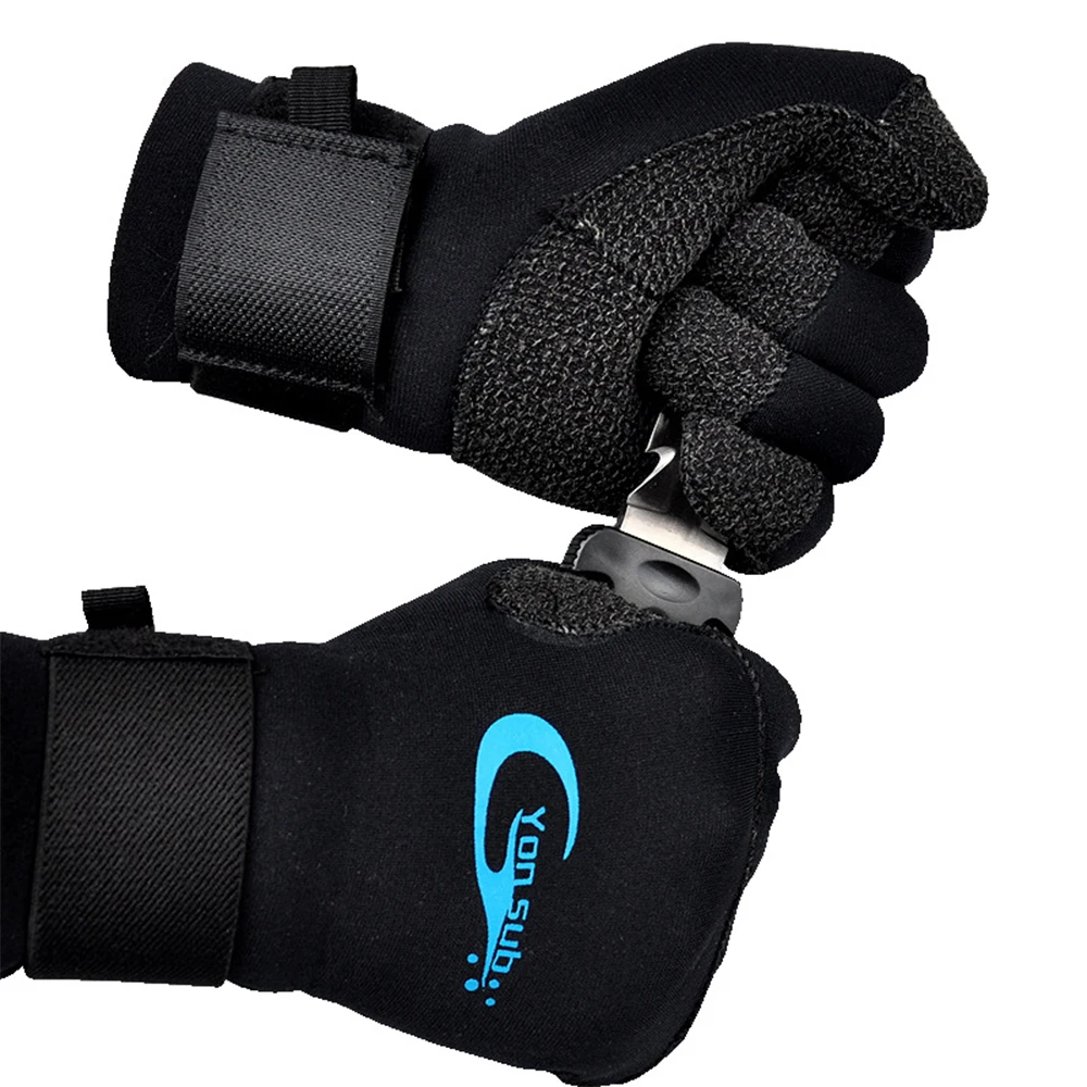 

2021 New 3MM Kevlar Diving Gloves Underwater Hunting Non-Slip Wear-Resistant Equipment Adjustable Black Gloves