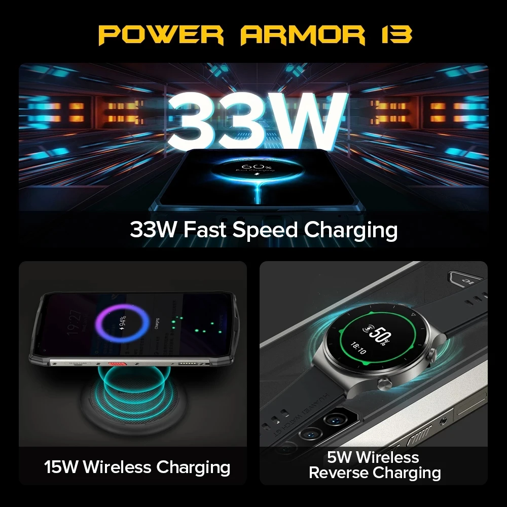 Ulefone Power Armor 13 Смартфон Android 11 8G + 256G мобильный телефон IP68 водонепроницаемый прочный