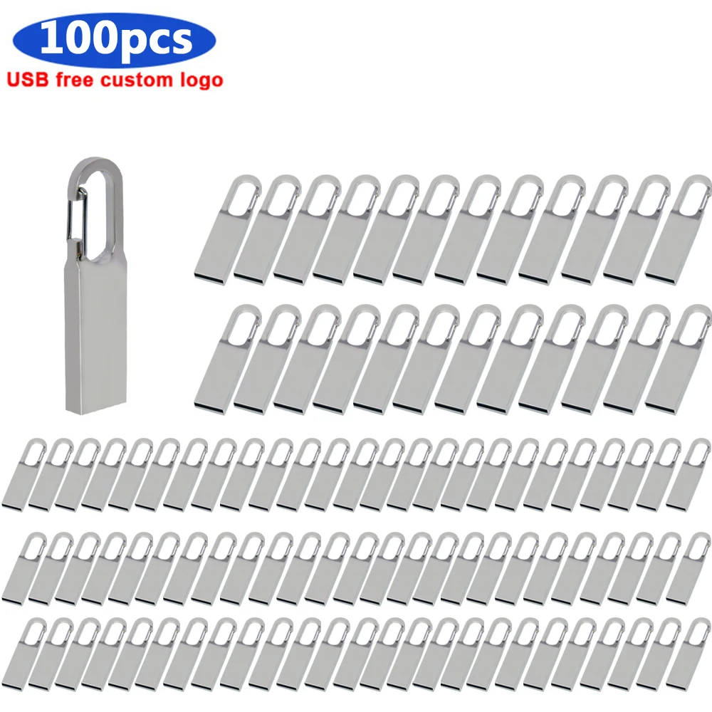 

USB-накопитель, 100 шт./лот, металлический, 4 ГБ, 8 ГБ, 16 ГБ, 32 ГБ, 64 ГБ