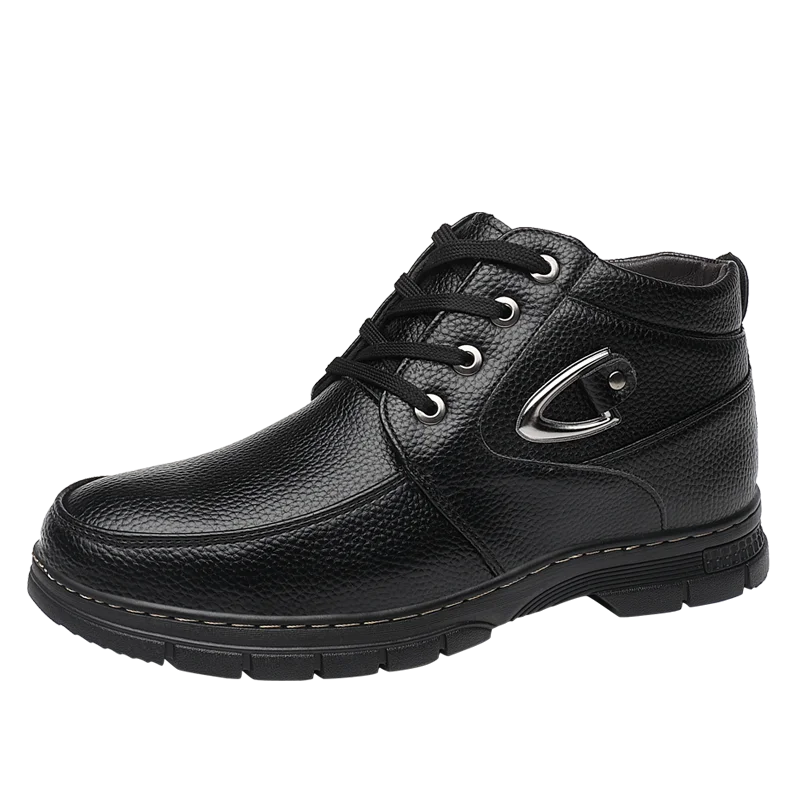 

E24 New Men's Boots Fashion Comfortable Thick Bottom Plush Warm Middle-aged and Elderly Father Business Leisure Face Mens Boots