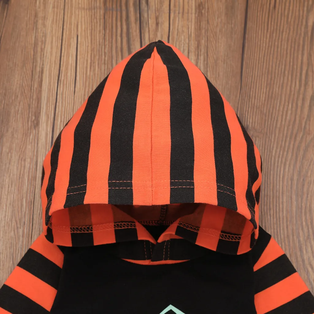 Arloneet младенческий ребенок девочка мальчик Хэллоуин с капюшоном ромперы тыквы