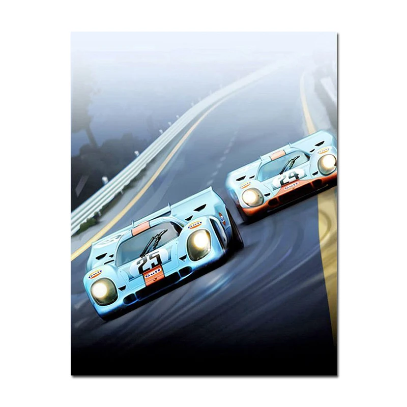 

24 hOURS OF LE MANS Racing Car Poster Canvas Painting Poster Print Wall Art Picture For Living Room Home Decor Frameless