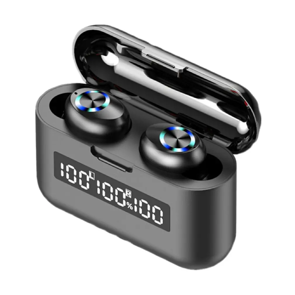 

F9 Wireless Bluetooth-Compatible Headsets Sports And Leisure Earphones 5.0 Battery Display Runnings Touch Headphones With Mic