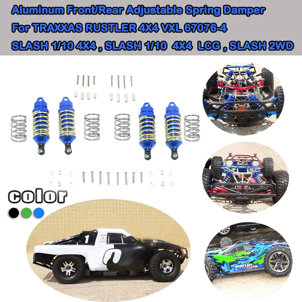 Алюминиевый передний/задний Регулируемый пружинный демпфер для TRAXXAS RUSTLER 4X4 SLASH 1/10 RC автомобиля