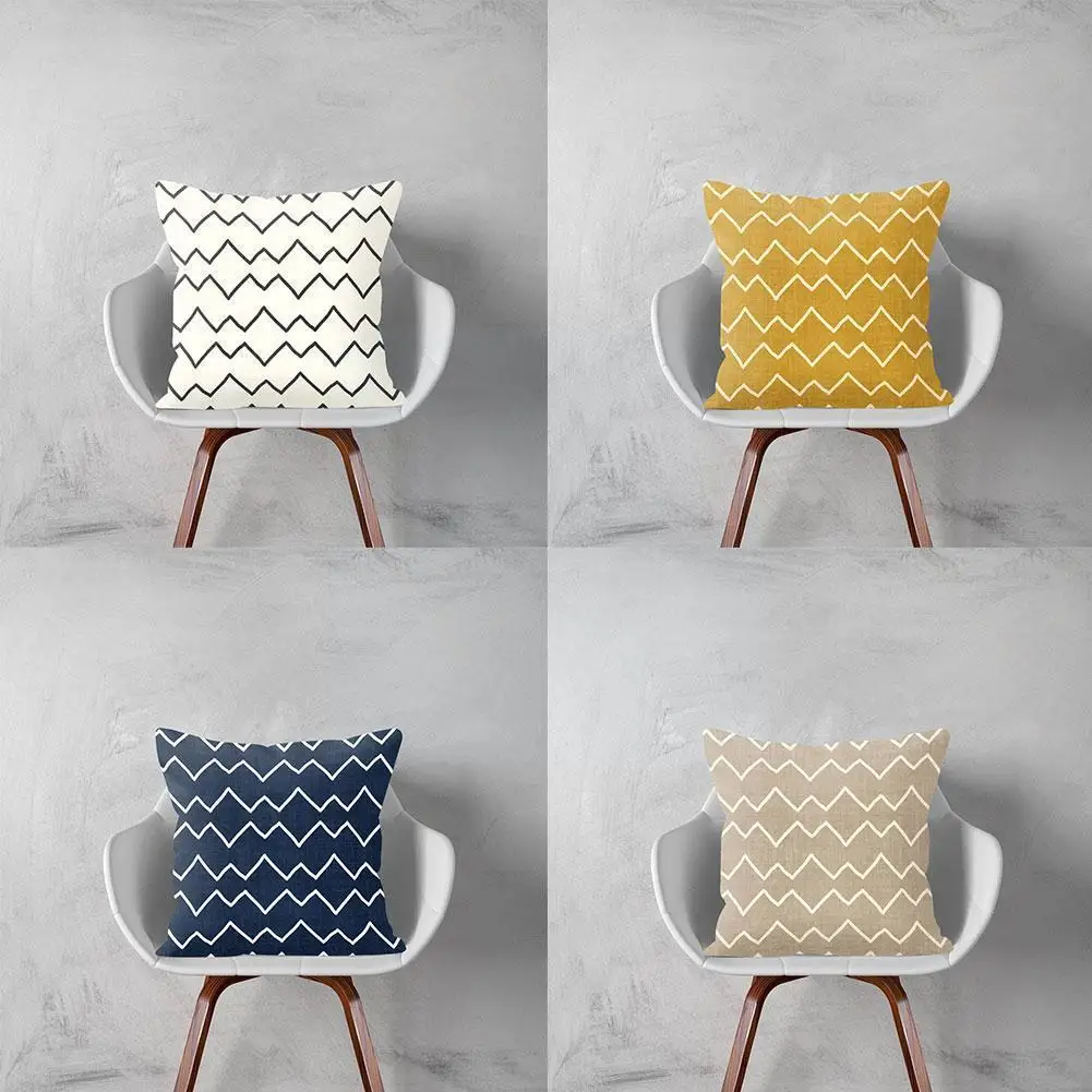 

Single-sided Wavy Geometric Pillowcase Hug Pillowcase Cover Sofa Pillow Throw Color Decor Case D4M2 Pillow Decorative Pillo N4D0