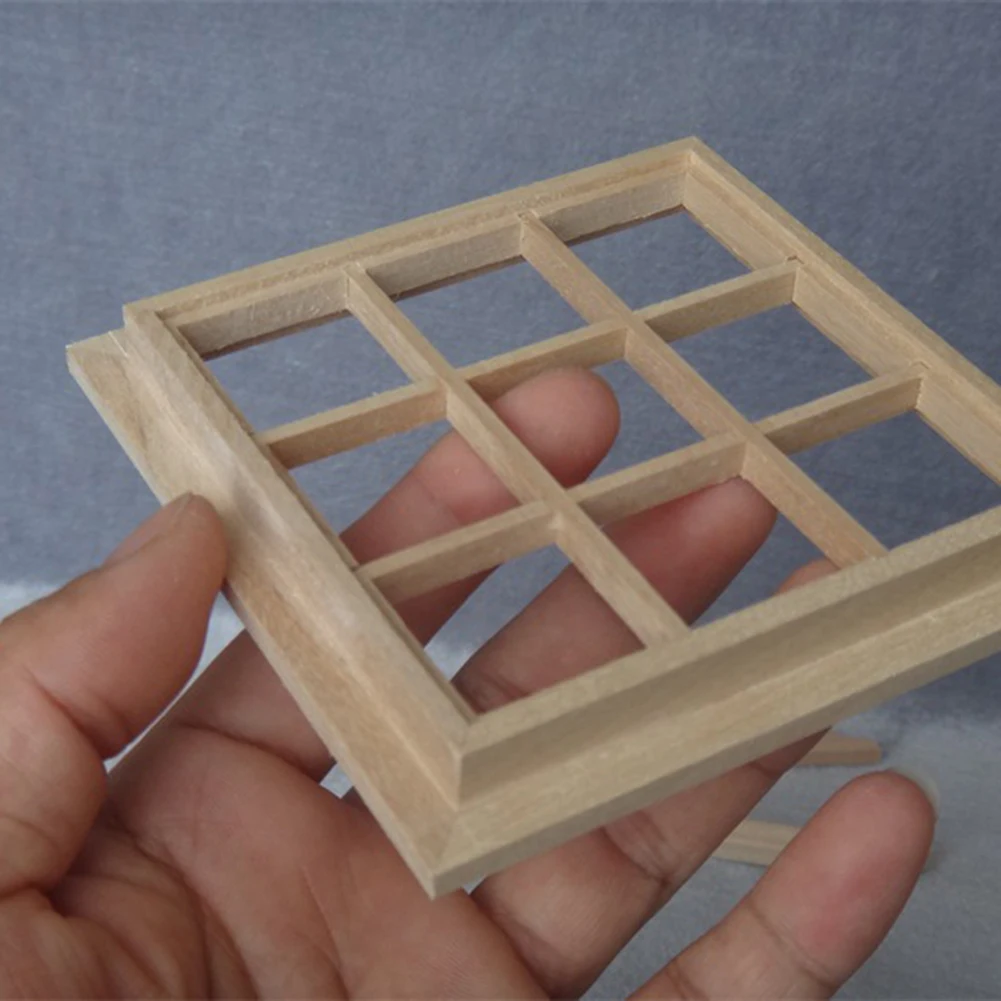 Квадратная деревянная модель окна миниатюрный аксессуар сделай сам для
