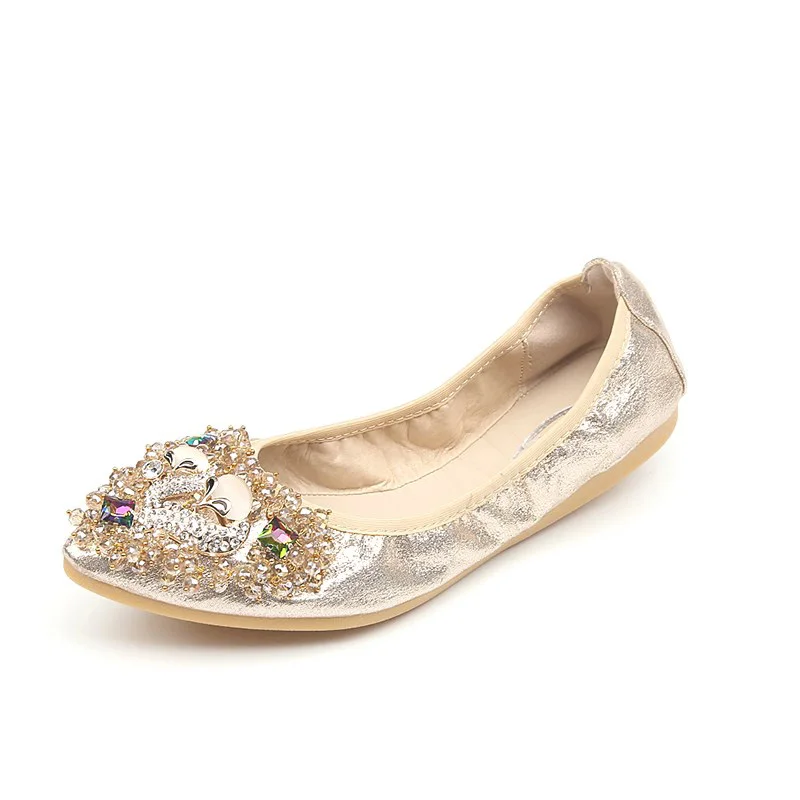 

comemore 2021 New Loafers Slip on Flat Shoes Woman Foldable Ballet Flats Ladies Shoes Zapatos Mujer Plus Size 34-45 Women Shoes