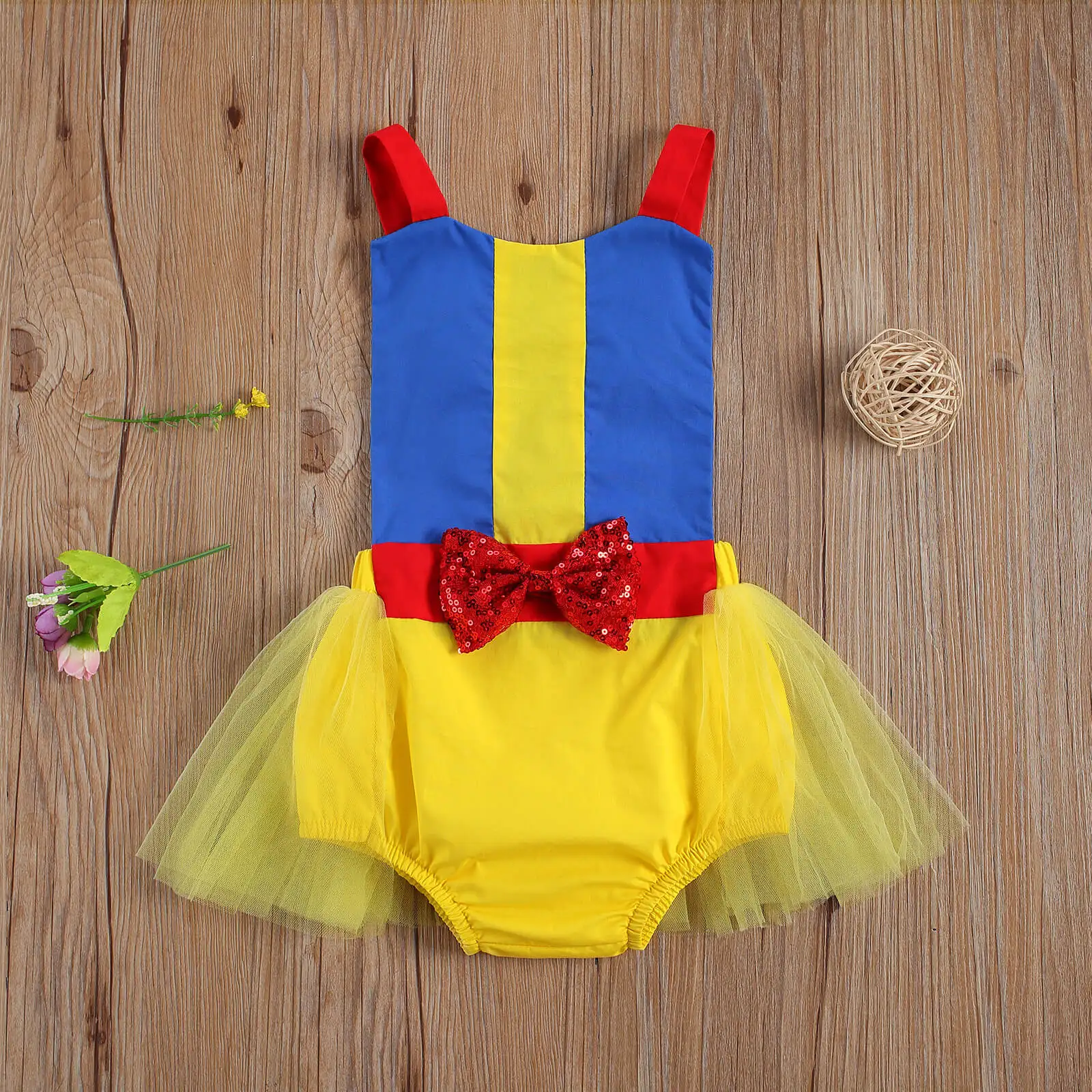 

New Baby Kids Bowknot Square Neck Sleeveless Puffy Mesh Bodysuit Playsuits for Girls 0-24 Months