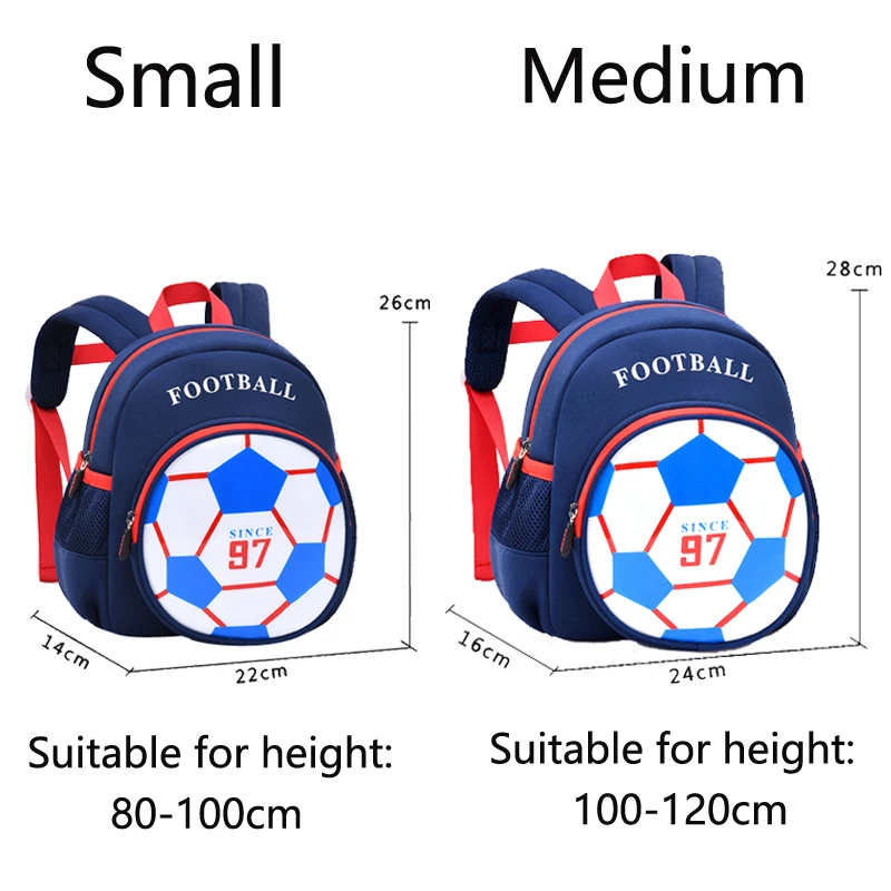 Children's Backpack In Kindergarten Cute Children School Bags for Kids Boys Football Print Waterproof Knapsack Small Backpack