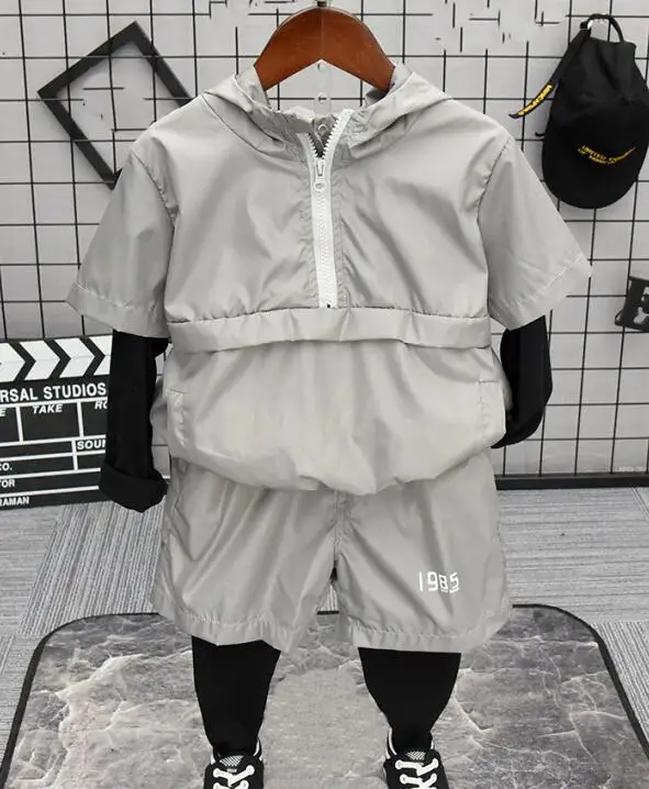 gray Комплекты для малышей комплект одежды для малышей Трикотажный жилет+ рубашка в клетку+ Джинсы Комплекты из 3 предметов комплекты для маленьких детей хлопковый комплект одежды для маленьких мальчиков - Color: gray