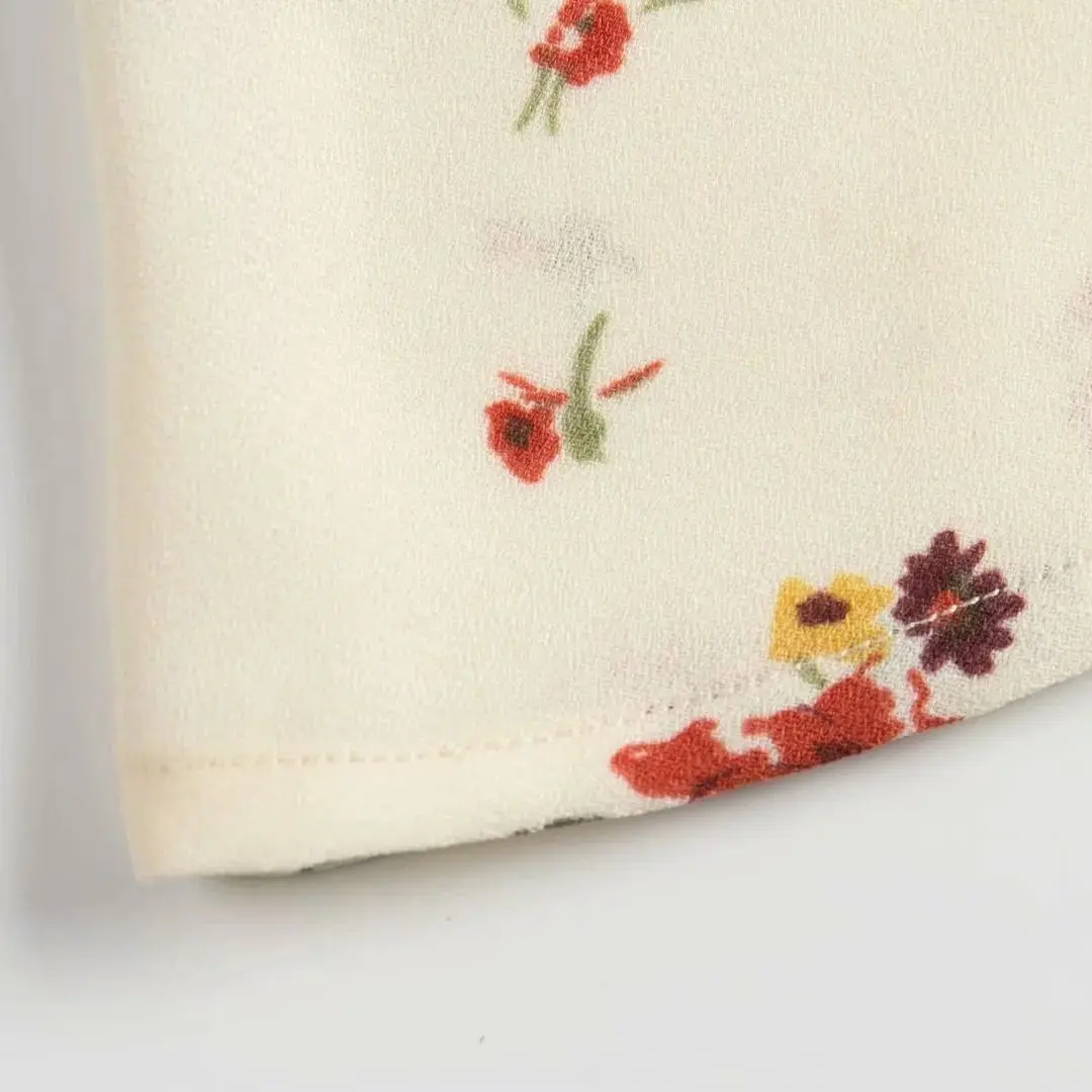 

2021 summer Women Club Bow Tie vintage floral Sling short shirt Retro Printed Blusas lady Tie belt Cropped Lace-up top Femme