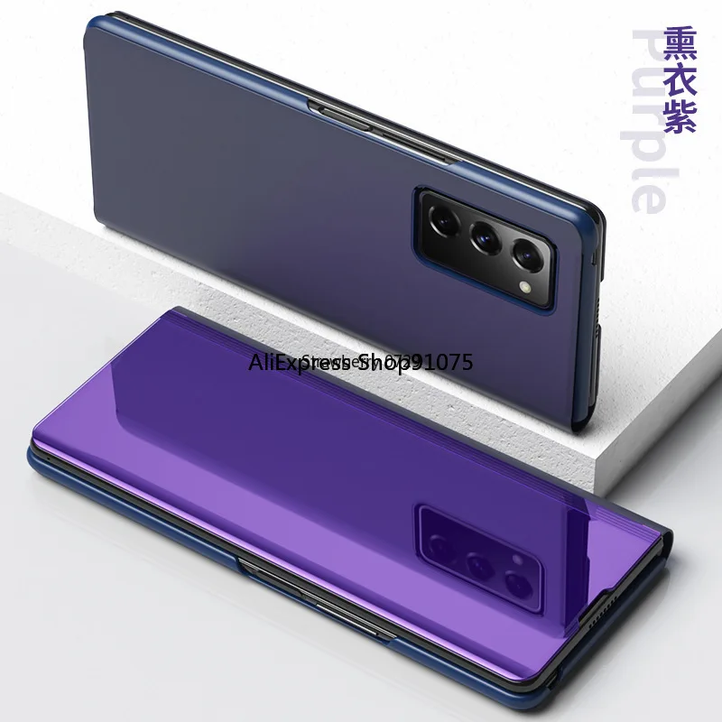 

Luxury Fold Planting Mirror Flip Case Stand Cover For Samsung Galaxy Z Fold 2 Shockproof Cover For galaxy Z FOLD2 5g Phone Case