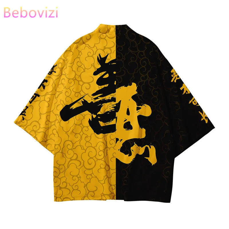 Harajuku Haori Top Shirts Yukata Plus Size Chinese Style Fashion Japanese Kimono Streetwear Cardigan Women Men Samurai | Тематическая