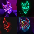 Новая мода Хэллоуин СВЕТОДИОДНАЯ маска Хэллоуин вечерние маскарадные маски косплей вечевечерние светодиодсветильник ка маска животное лиса маски предметы для вечеринок товары для вечерние