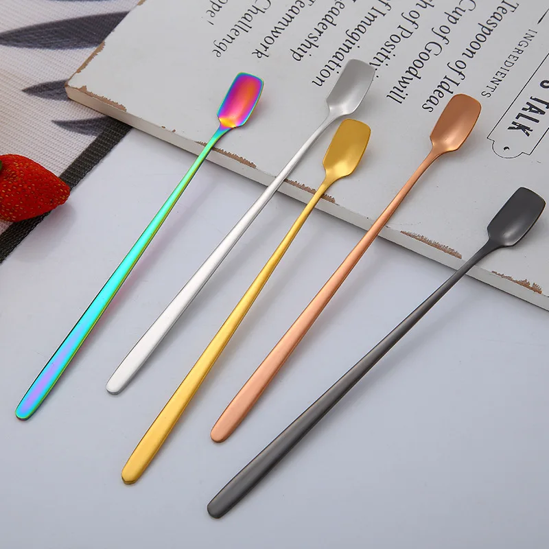 

stainless steel 304 bar tools long handle Cocktail Stirring spoon dessert spoon coffee ice cream spoons Barware Drinking Tool