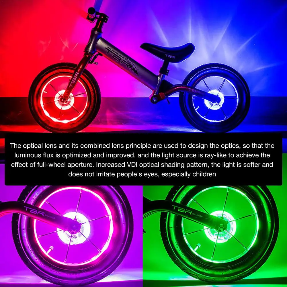 18 Colors Wheel Lights Children Balance Car Small Drum Lamp USB Charging LED Smart Sensor Spoke Bicycle Accessories | Спорт и