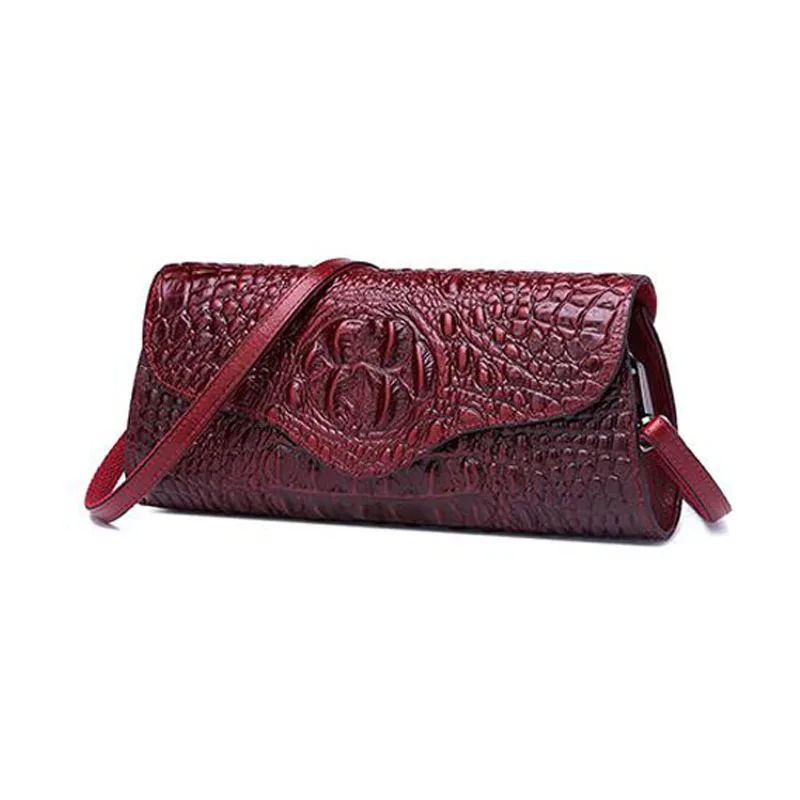 

Luxury Designer Real Cowhide crocodile pattern Clutch bag Women's genuine handbag sac de luxe femme Women Genuine Leather Bag