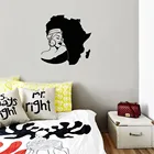 Наклейка на стену с картой африканский континент, наклейки на стену в стиле Африканской девушки для гостиной, спальни, виниловая настенная роспись Revocable DW9712