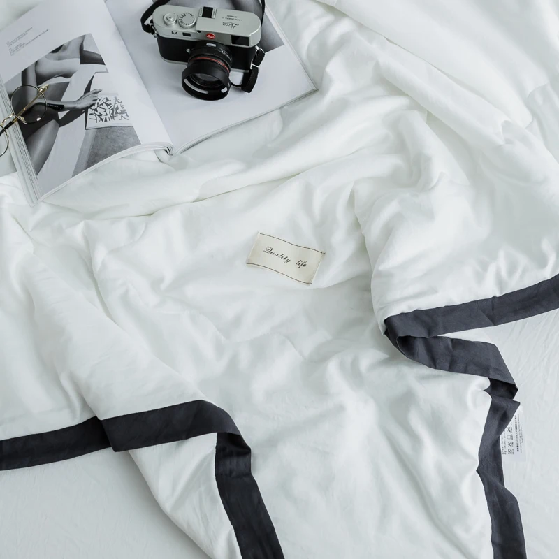 Новинка 2019 постельное белье однотонное белое тонкое летнее одеяло одеяла мягкое