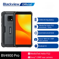 blackview bv4900 pro ip68 waterproof mobile phone 5580mah rugged phone 4gb 64gb octa core android 10 nfc 5 7 inch 4g cellphone