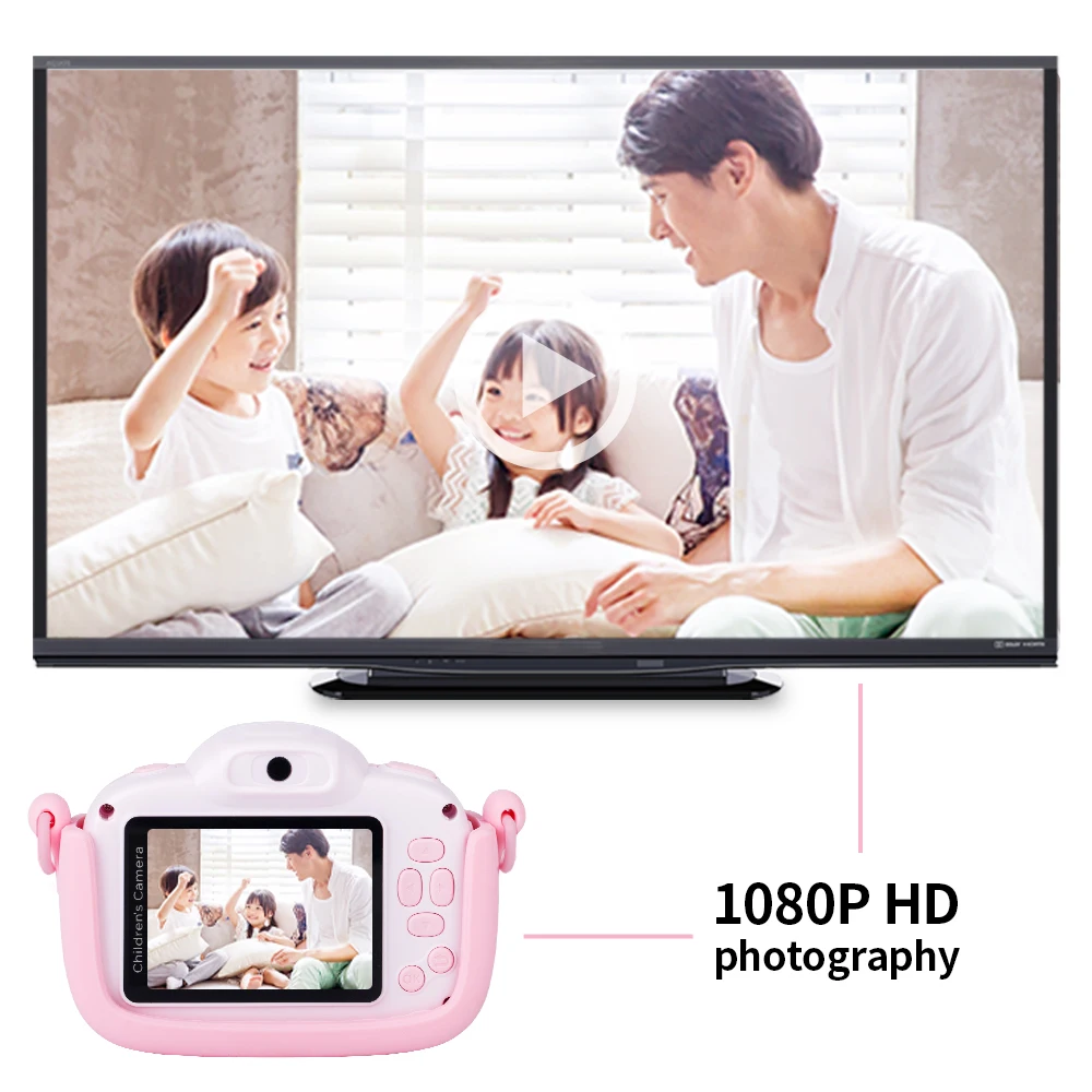 Детская цифровая камера 30MP 2,4 дюймовый ips экран 1080P HD видео селфи мини SLR детская игрушка камера для рождественских подарков Minibear