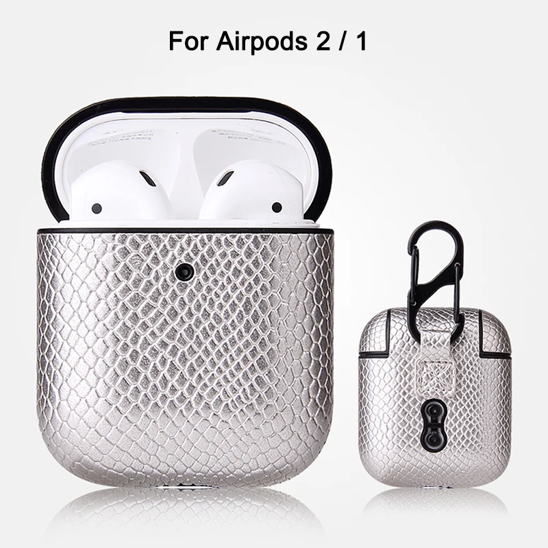 Silver airpods 2 1 Отличный кожаный чехол для Airpods Pro 3 2 1 противоударный чехол для Air pods 3 Pro защитный чехол для Apple Airpods Pro correa - Цвет: Silver airpods 2 1