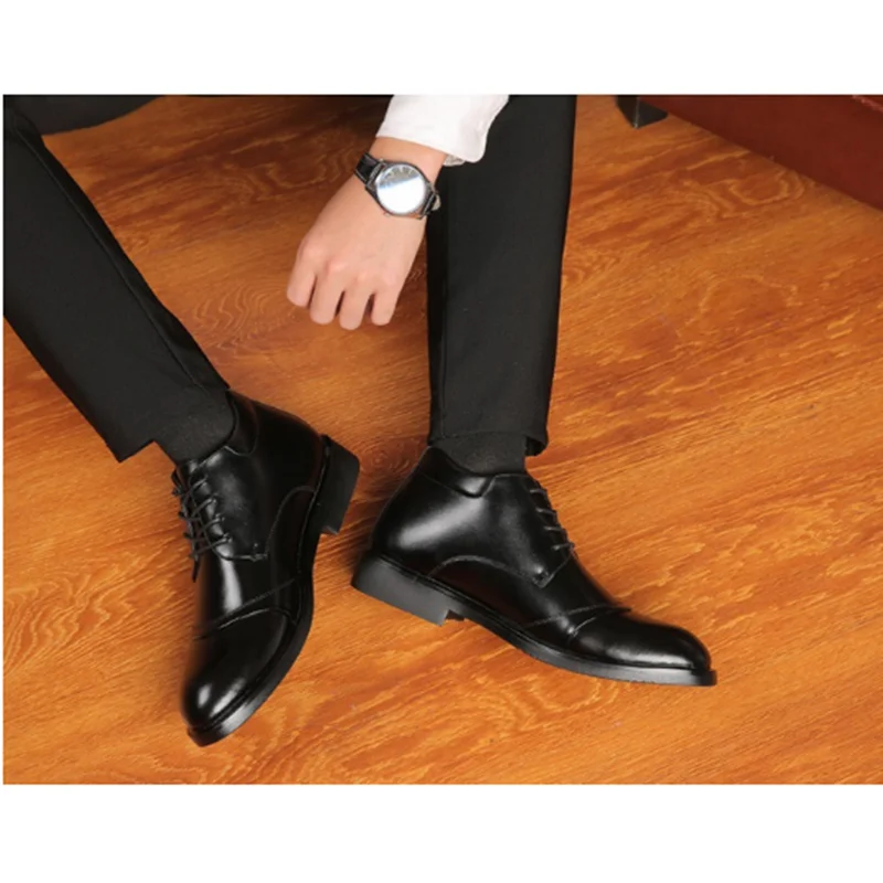 2018 новые модные высокое качество мужские теплые зимние сапоги плюс бархат Бизнес