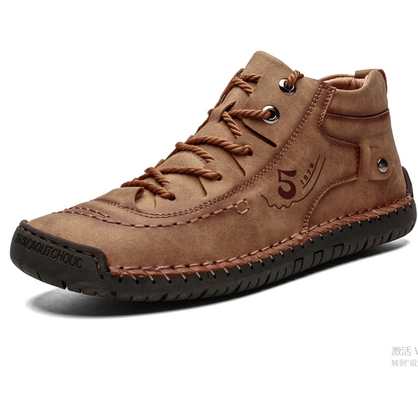 

2021 Autumn Casual Men Leather Shoes Sneakers Bussiness Outdoor Shoes Driving Work Shoe Winter Plus Velvet Warm Boots Shoes