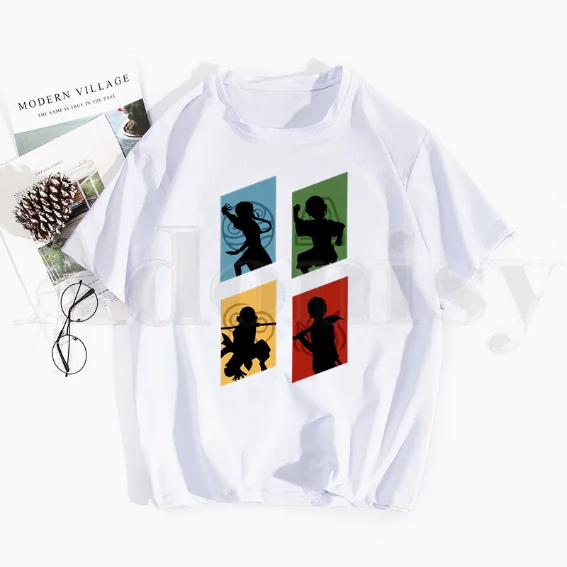 Аватар Последний Воздушный Бандер Aang и Appa Аниме футболки весенние топы мужские