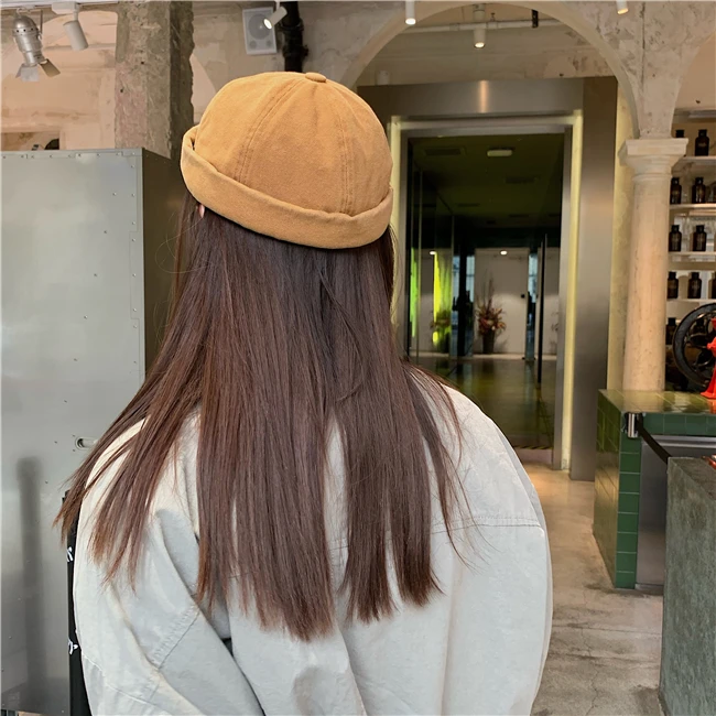 

2021 New Lady Japanese Street Style Retro Style Paste Landowner Hat Tide Spring and Summer Melon Skin Hat Basin Hat