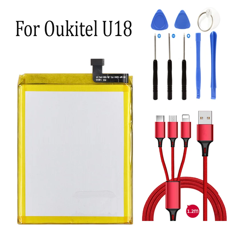 4050 мАч 100% Новинка для аккумулятора Oukitel U18 + USB кабель набор