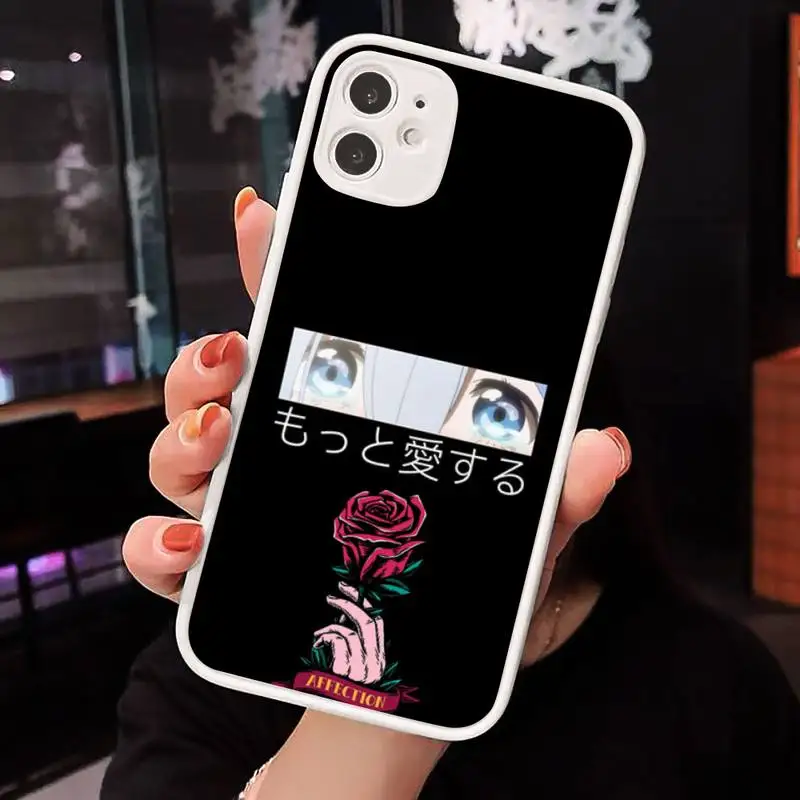 

Anime aesthetic girl design Phone Case Matte Transparent for iPhone 7 8 11 12 s mini pro X XS XR MAX Plus cover funda