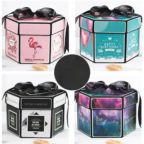 DIY сюрприз любовь взрыв коробка подарок ручной альбом сделай сам фотоальбом День