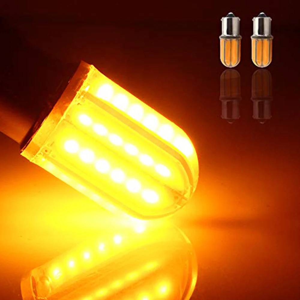 2 шт. AC/DC 12V COB 48 SMD кремнезема белый янтарь S25 1156 BA15S 1157 BAY15D 960Lm светодиодные лампы