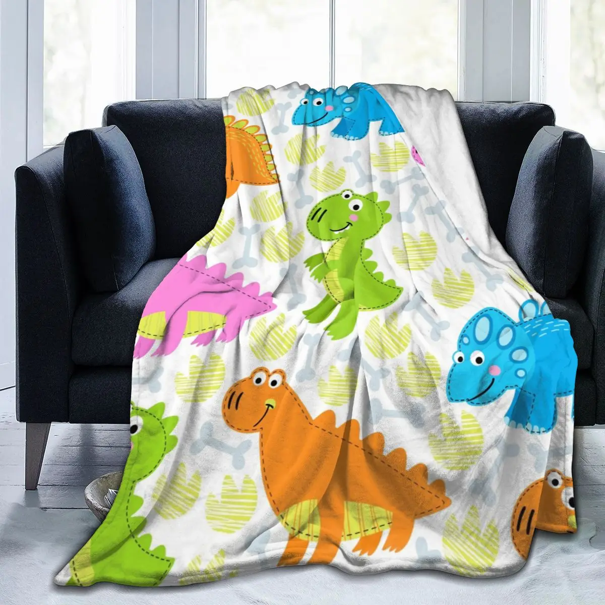 

Cute Cartoon Dinosaur Pattern Super Soft Cozy Fleece Blanket For Kid Adult Colorful Summer Winter Family Dropship Family Throws