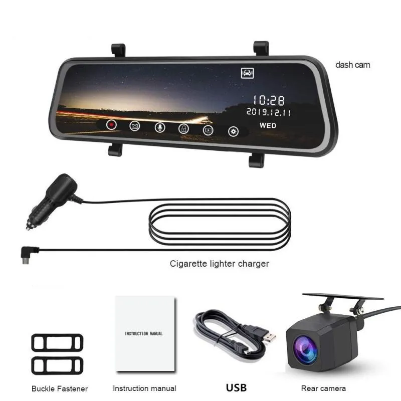 Anfilite 10 &quot2 k Автомобильный видеорегистратор Камера заднего вида зеркало 1440P gps