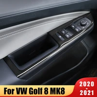 car door armrest window switch stickers trim sequins control panel cover for volkswagen vw golf 8 mk8 accessories 2020 2021 2022