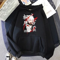 kaedehara kazuha anime hoodies unisex autumn winter fashion tops oversize genshin impact sweatshirt harajuku japanese streetwear