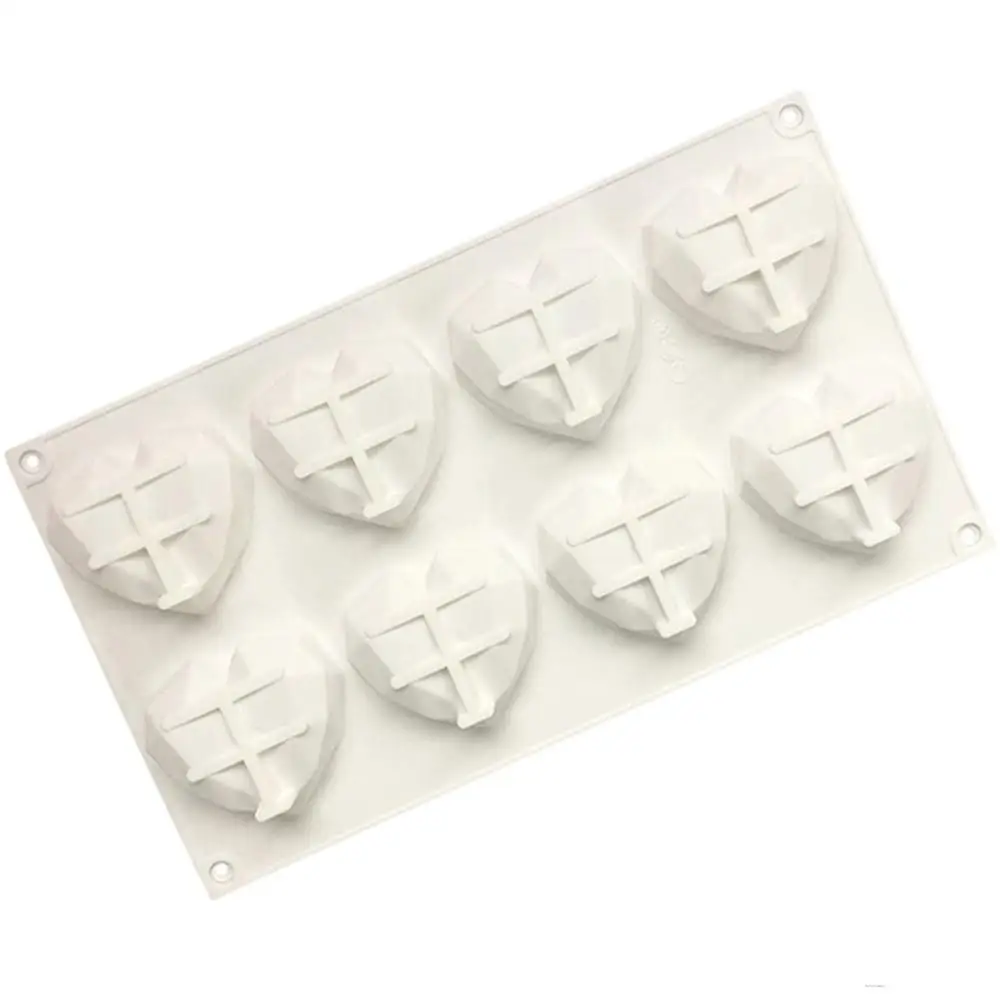 

8-Cavity Diamond Heart-Shaped Silicone Molds for Sponge Cakes Mousse Chocolate Dessert Bakeware Pastry Mould