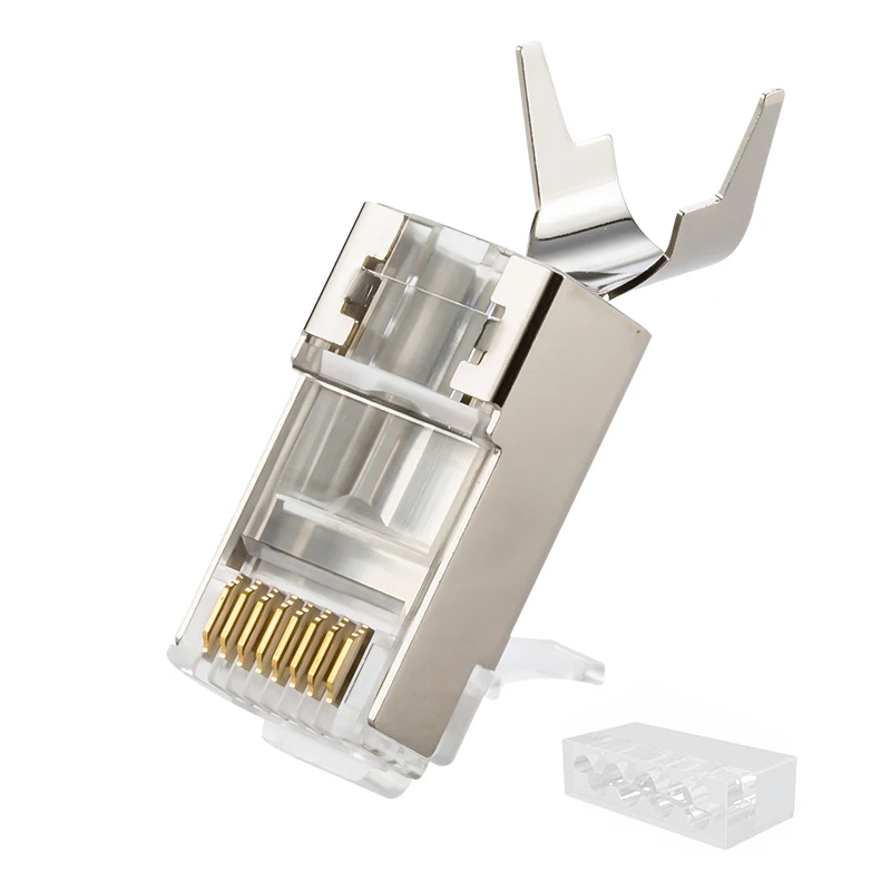RJ45 8P8C Cat6A Cat7 Модульные вилки экранированные с загрузочной планкой для кабеля Ethernet