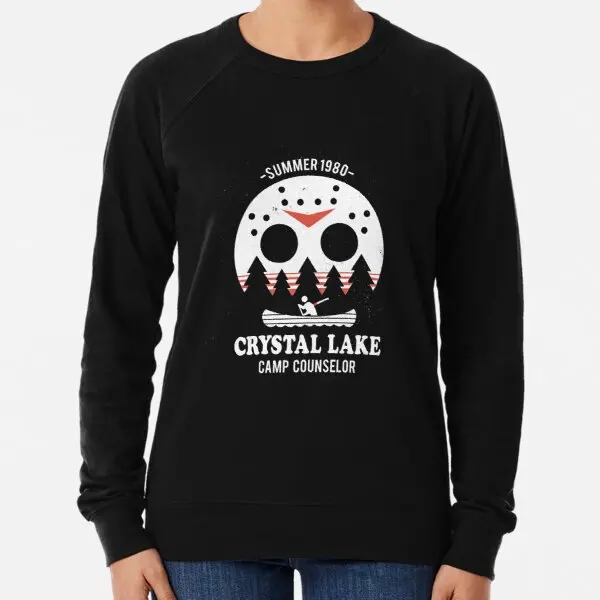 

Crystal Lake Camp Counselor Print Black Lightweight Sweatshirt Suit Ladies Hoodies O Neck Long Sleeved Fashion Women Pullovers